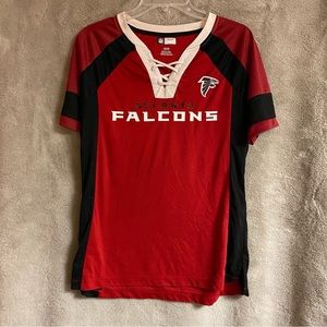 EUC M Atlanta Falcons NFL wms jersey women’s red black white